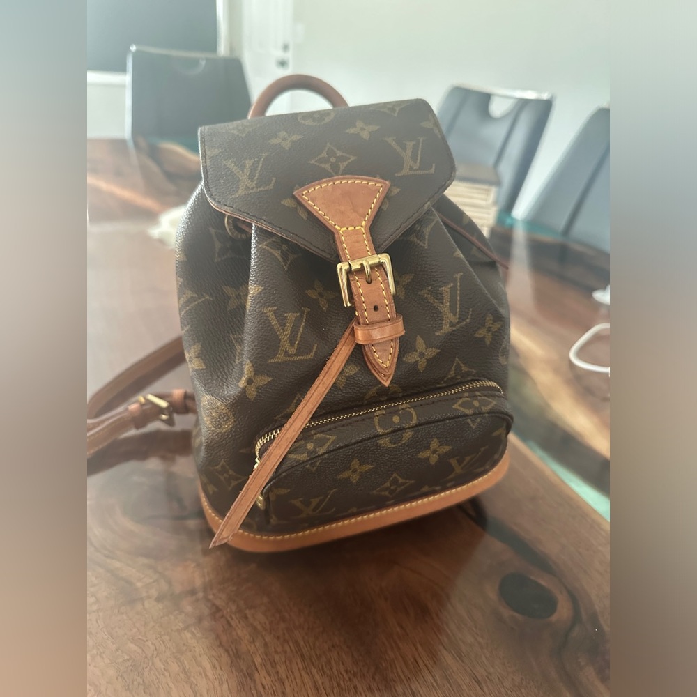 Louis Vuitton Montsouris Backpack MM Brown Canvas Vintage